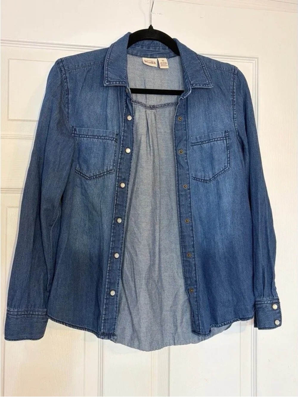 Mudd Girls' Chambray Button-Down Shirt - Blue